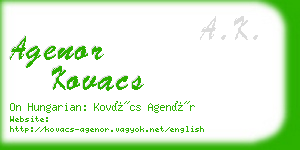 agenor kovacs business card